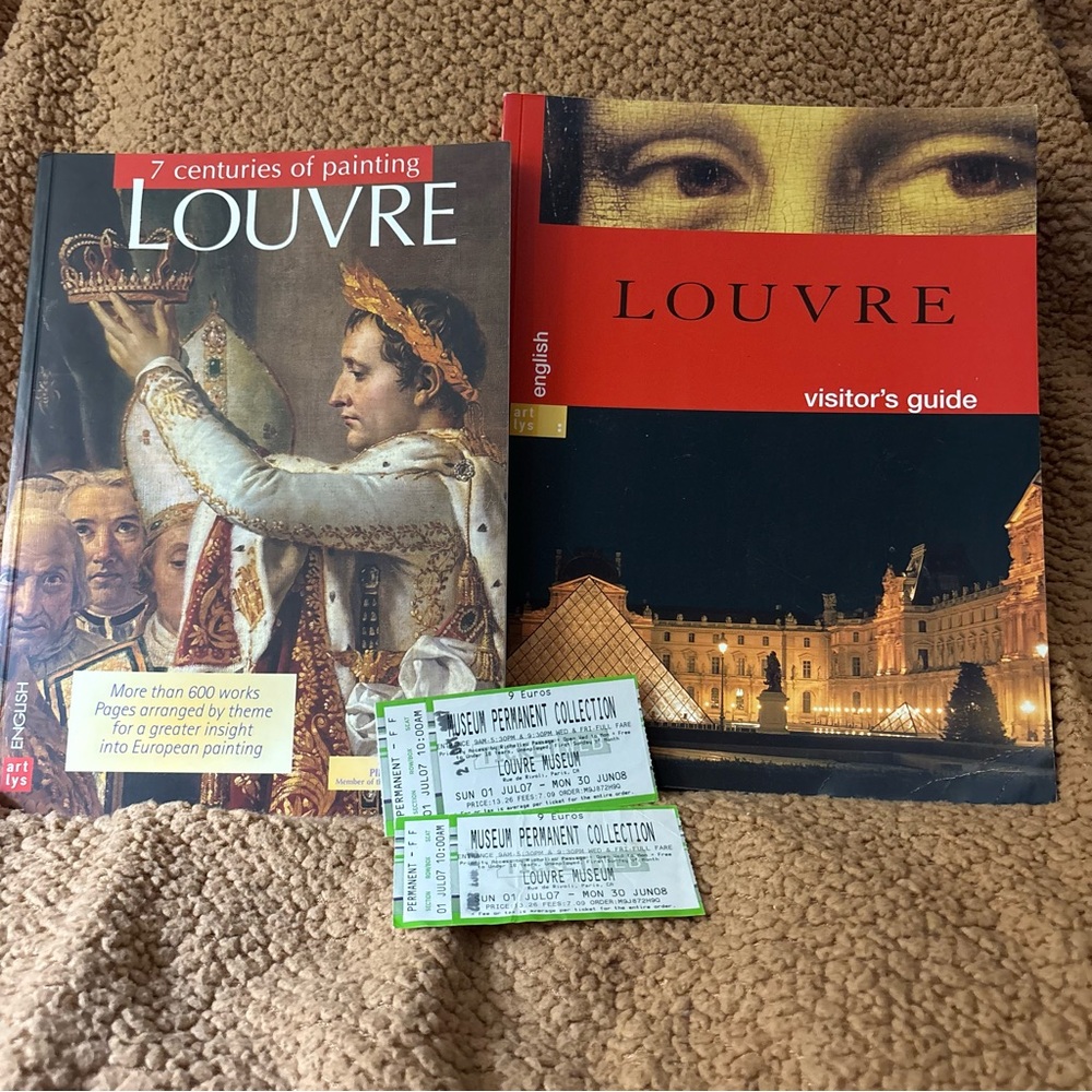 Louvre Museum Book Set Paris Visitor Guide with 2008 Admission Tickets